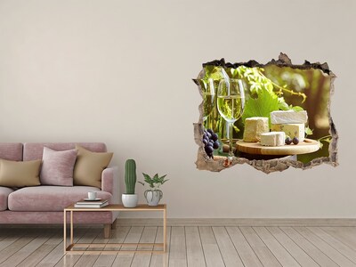 Hole in the wall sticker Wine and snacks