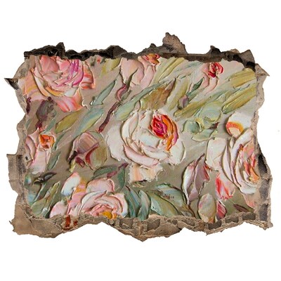 Hole in the wall decal A flower garden in a ruined wall