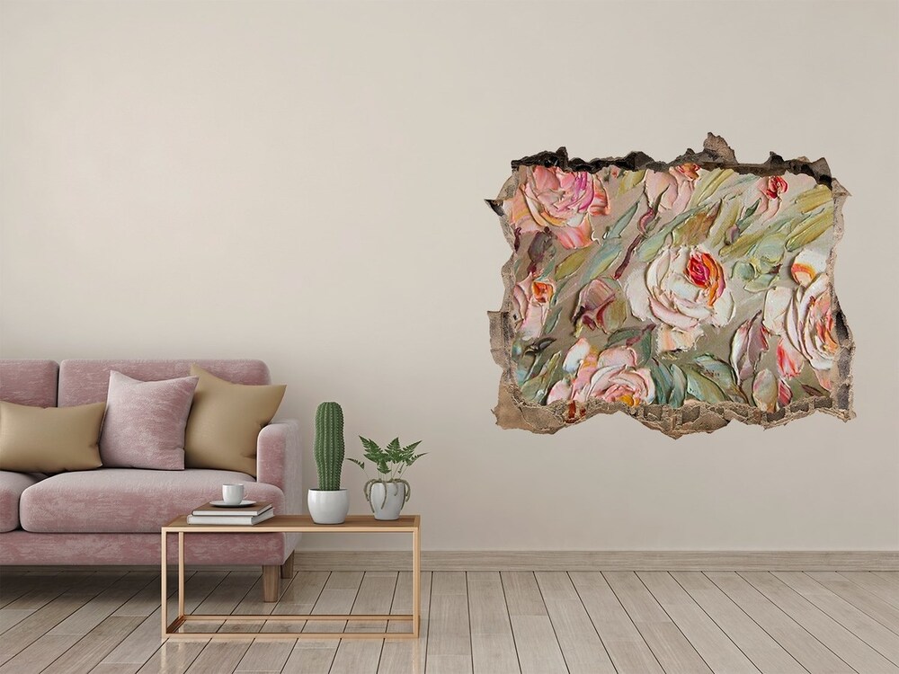 Hole in the wall decal Roses