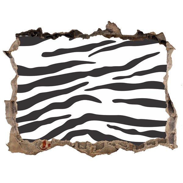 3D wall hole wallpaper Zebra background