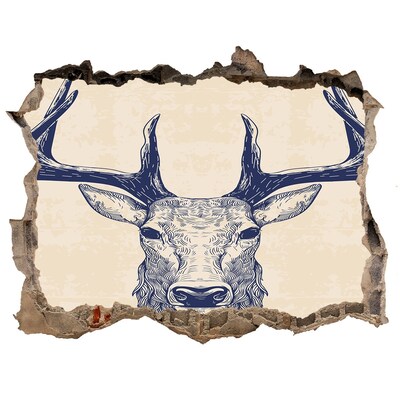 Hole in the wall sticker A moving deer in a hole in the wall