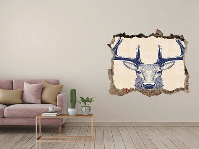 Hole in the wall sticker Deer head