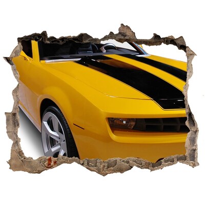 Hole in the wall decal Sports car