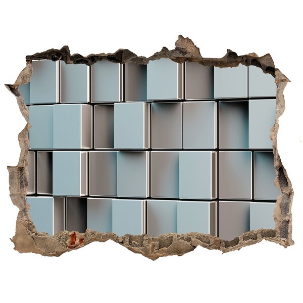 Hole wall sticker Cube wall