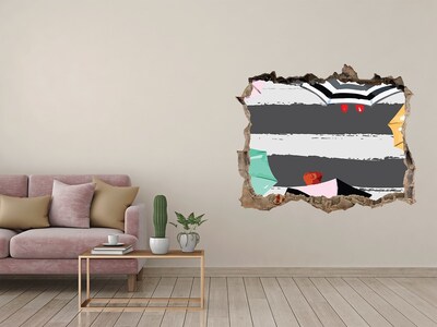 Hole in the wall sticker Mysterious beach with umbrellas