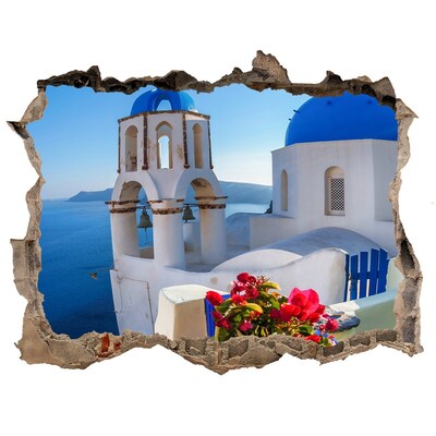 Hole wall sticker Santorini in full splendor