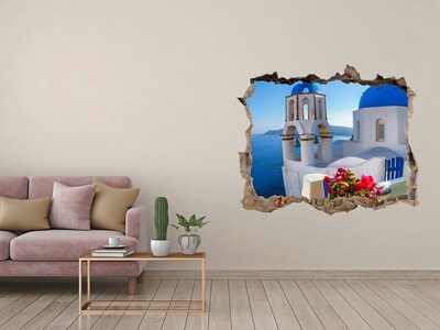 Hole wall sticker Santorini in full splendor