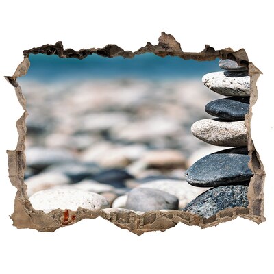 3D wall hole Stones on the beach
