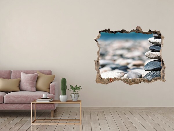 3D wall hole Stones on the beach
