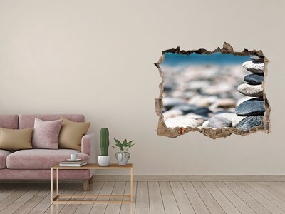 3D wall hole Stones on the beach