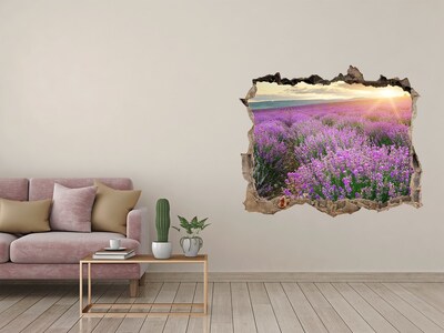 Hole wall sticker Lavender field at sunrise