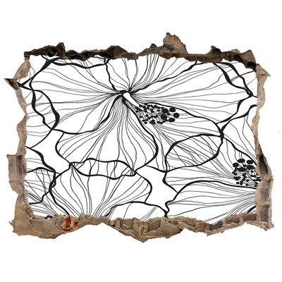 Hole wall sticker Hole in the Wall Floral Motif