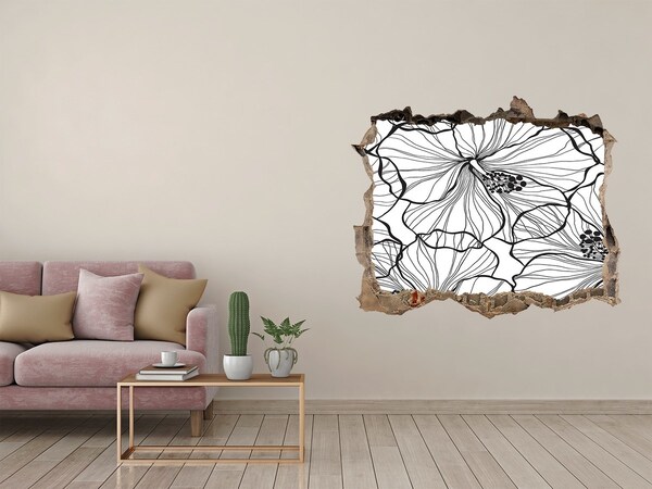 Hole wall sticker Hole in the Wall Floral Motif