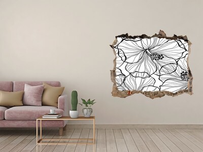 Hole wall sticker Hole in the Wall Floral Motif
