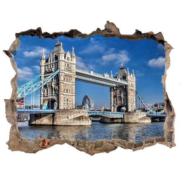 Hole wall sticker Tower Bridge in London