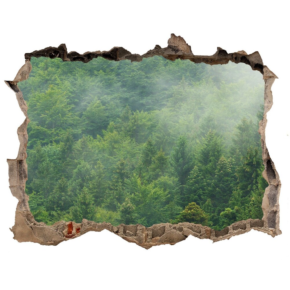 3D wall hole wallpaper Mysterious forest