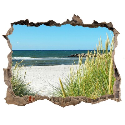 Hole wall sticker A charming beach with a view of the sea