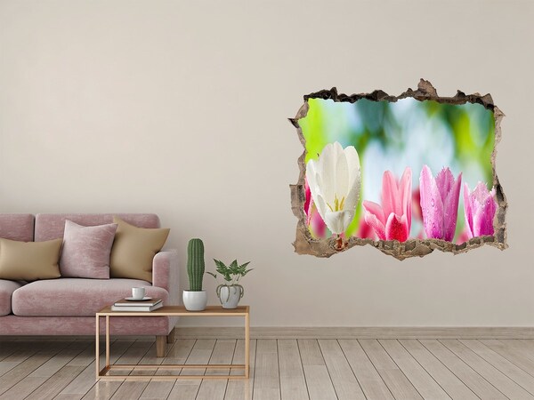 Hole wall sticker Tulips