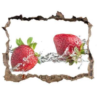 Hole in the wall decal Strawberries in water