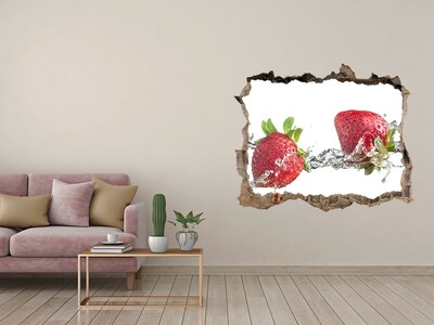 Hole in the wall decal Strawberries and water