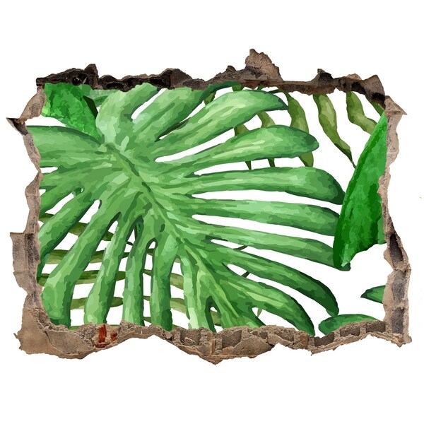 Hole in the wall decal Tropical leaves