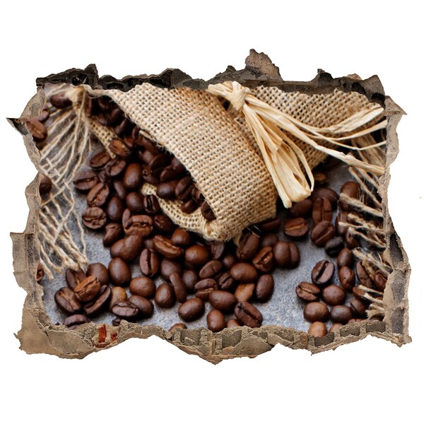 Hole in the wall sticker Coffee in a ruined wall