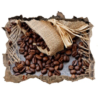 Hole in the wall sticker Coffee in a ruined wall