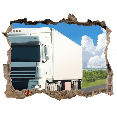 Hole in the wall decal White truck