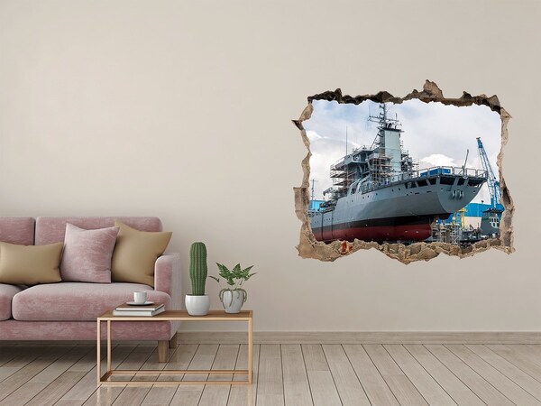 Hole in the wall sticker A ship in the shipyard