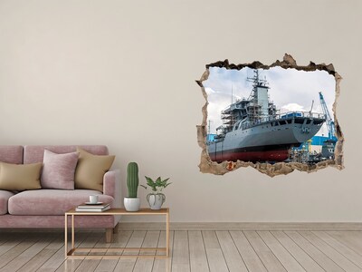 Hole in the wall sticker A ship in the shipyard