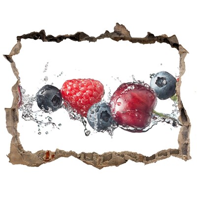 3D wall hole wallpaper Fruit Waterfall