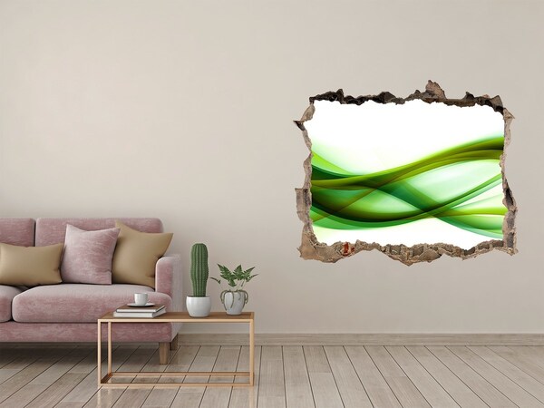 Hole in the wall sticker Green wave in the hole in the wall
