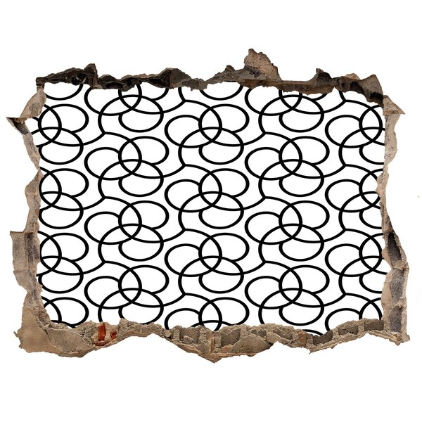 Hole in the wall decal Geometric patterns against the background of a damaged wall