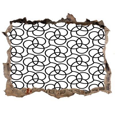 Hole in the wall decal Geometric patterns against the background of a damaged wall