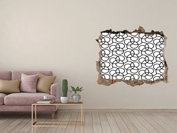Hole in the wall decal Geometric patterns against the background of a damaged wall