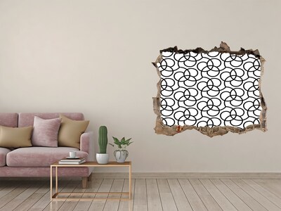 Hole in the wall decal Geometric background