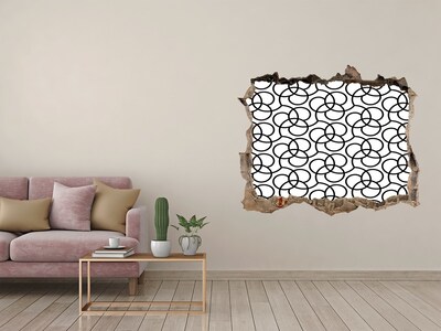 Hole in the wall decal Geometric patterns against the background of a damaged wall