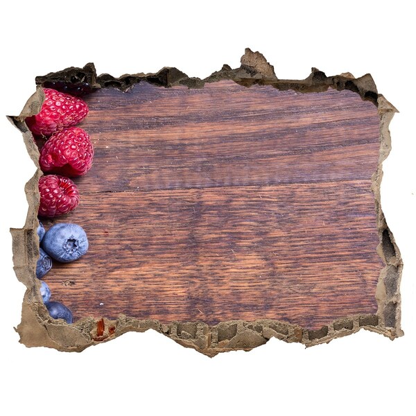 3D wall hole wallpaper A fruit paradise in a ruined wall