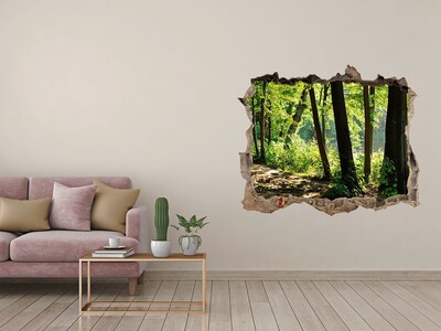 Hole in the wall sticker Green forest by the river
