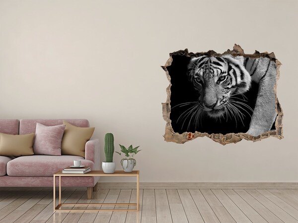 Hole wall sticker Tiger in a Hole in the Wall