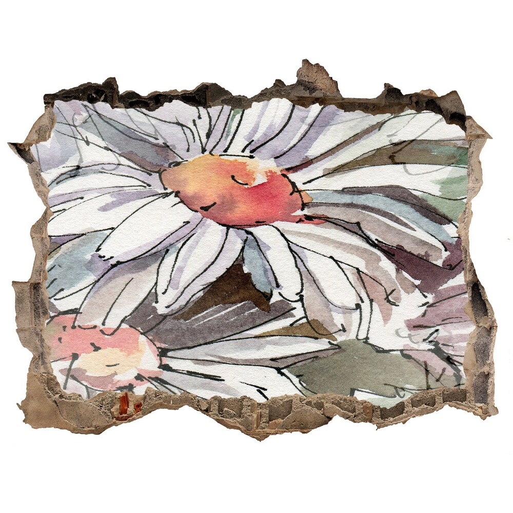 Hole wall sticker Chamomile sticker