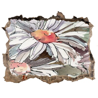 Hole wall sticker Chamomile sticker