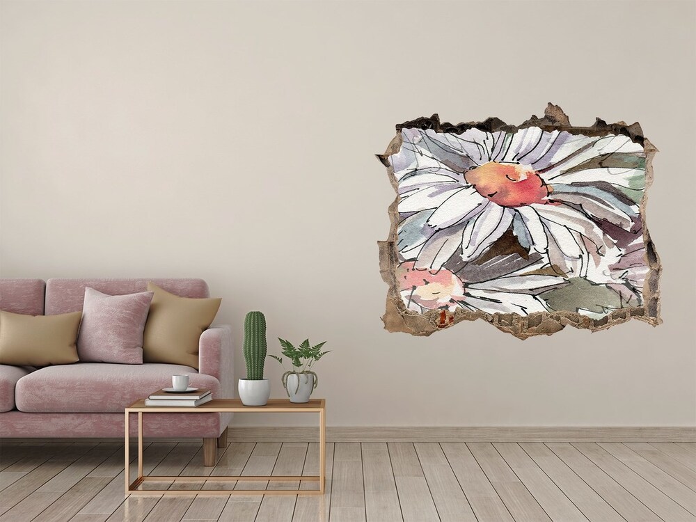 Hole wall sticker Chamomile sticker