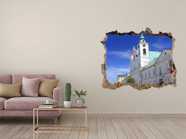 3D wall hole Historic Church in the City