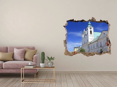 3D wall hole Historic Church in the City