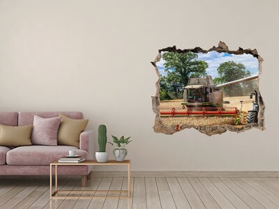 Hole wall sticker Harvester and tractor