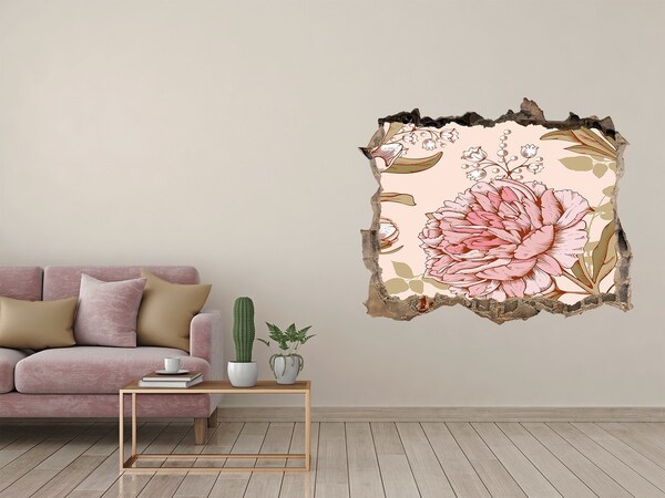 Hole wall sticker self -adhesive peonies