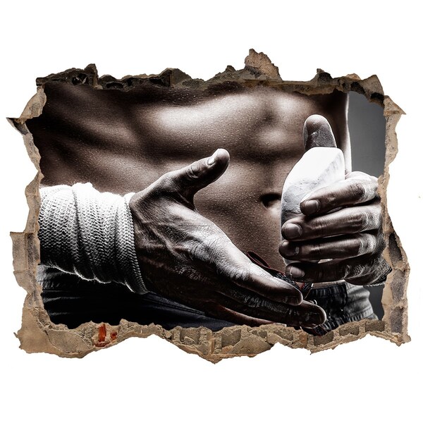 Hole wall sticker Martial arts champion