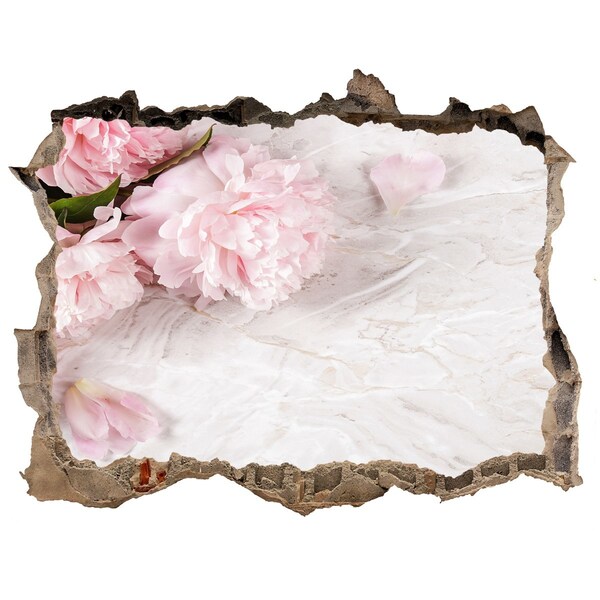 Hole in the wall sticker Flowers in a crumbling wall