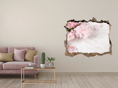 Hole in the wall sticker Peonies